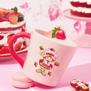 Strawberry Shortcake 400ml Cartoon & Strawberry Pattern Pink Ceramic Mug
